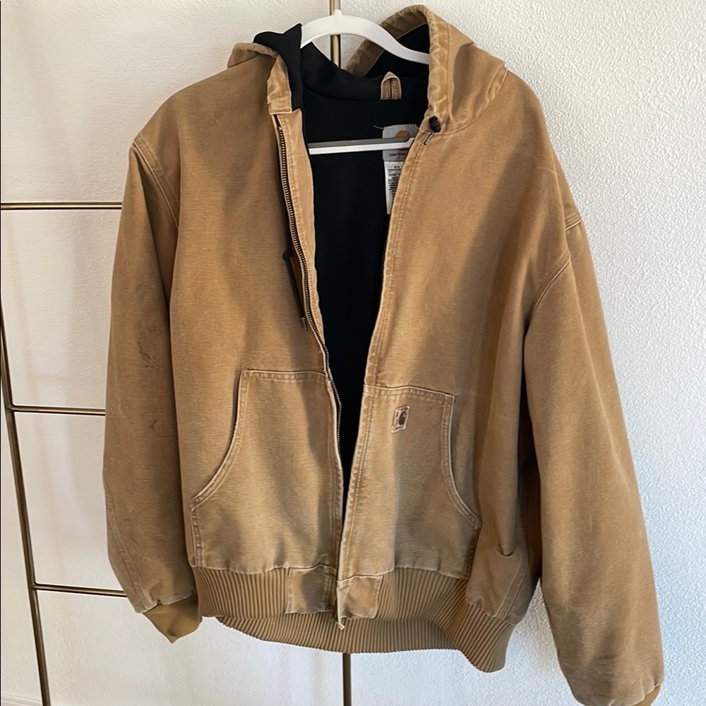 Carhartt Tan Bomber Jacket with Hood